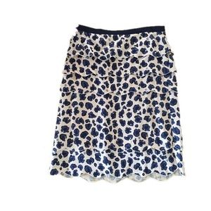 Tory Burch Pale Pink & Navy Silk Blend Skirt